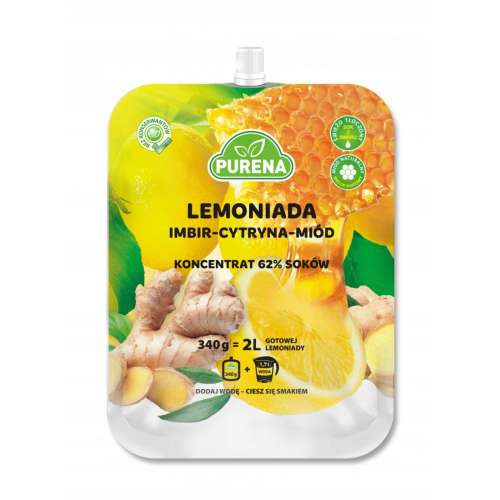 Lemoniada imbir-cytryna-miód koncentrat 340 g Purena