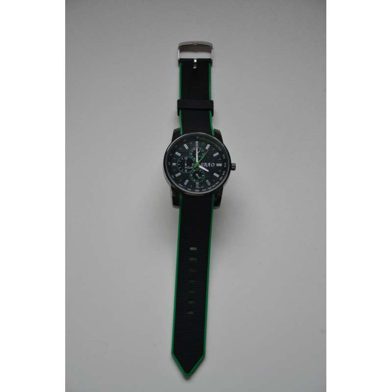 Zegarek na rękę czarno zielony pomysł na prezent